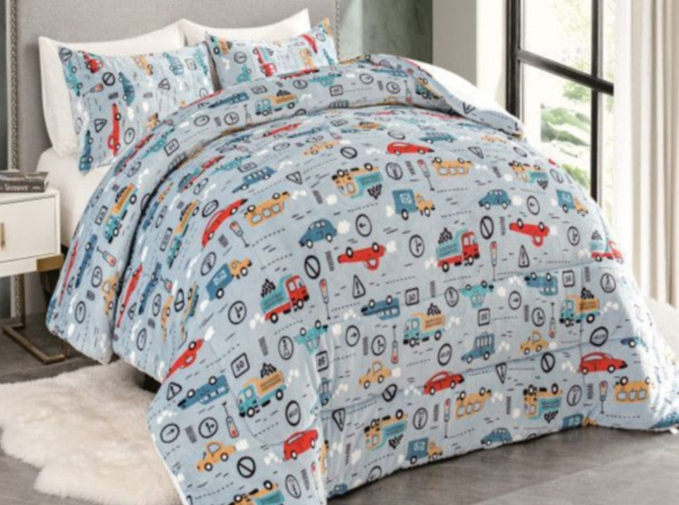 Edredón Infantil de Borrego 180x240cm - Diseño Coches | Shopli